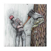 Ax Man zonder kettingzaag Tegeltje (Voorkant)