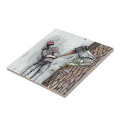 Ax Man zonder kettingzaag Tegeltje (Zijkant)