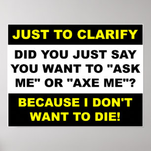 Ax Me Funny Poster