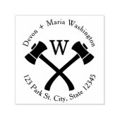 Ax Monogram-adres Zelfinktende Stempel (Design)
