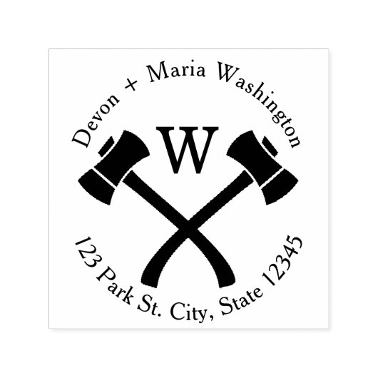 Ax Monogram-adres Zelfinktende Stempel (Design)