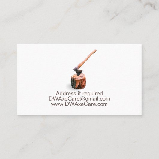 Ax-reparatievoorzieningen Visitekaartje (Achterkant)