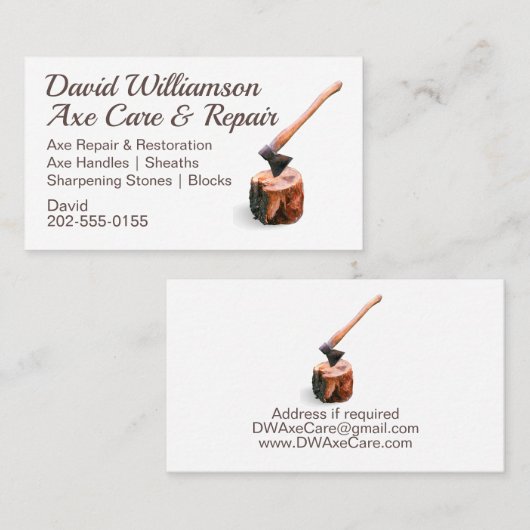 Ax-reparatievoorzieningen Visitekaartje (Voorkant / Achterkant)