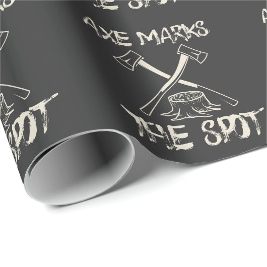 Ax tekent de funny Ax Throwing Woodworking Cadeaupapier (Rol Hoek)