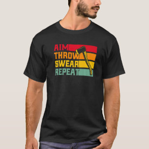 Ax Throing Aim Throw Swear Herhaalt Premium T-shirt