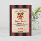 Ax Throing Birthday Fun Wood Lumberjack Pset in Kaart (Staand voorkant)