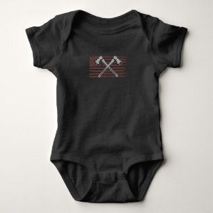 Ax Throwing American Flag USA Woodworking Romper