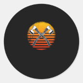 Ax Throwing Axes en Tomahawks Ronde Sticker (Voorkant)