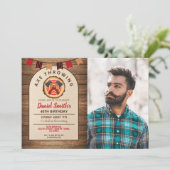 Ax Throwing Birthday Lumberjack Foto Kaart (Staand voorkant)