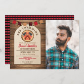 Ax Throwing Birthday Lumberjack Foto Kaart (Voorkant / Achterkant)