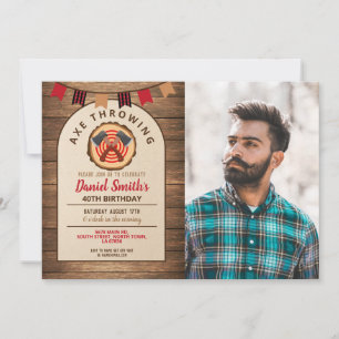 Ax Throwing Birthday Lumberjack Foto Kaart