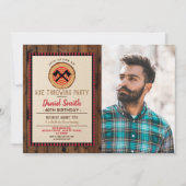 Ax Throwing Birthday Photo Wood Lumberjack Pset Kaart (Voorkant)