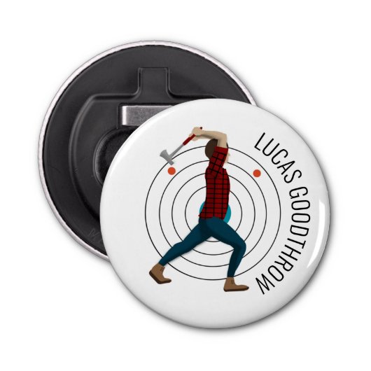 Ax Throwing Button Flesopener (Voorkant)