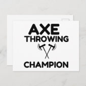 AX THROWING CHAMPION BRIEFKAART (Voorkant / Achterkant)