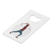 Ax Throwing Creditkaart Flessenopener (Voorkant Gekanteld)