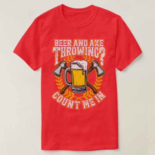 Ax Throwing en Beer Funny Hachet T-shirt (Design voorkant)