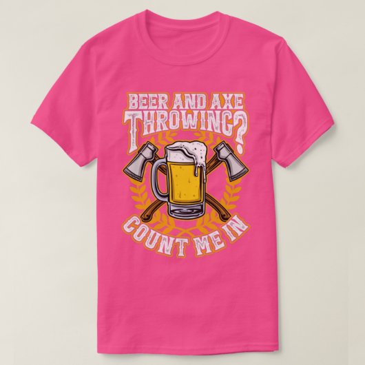 Ax Throwing en Beer Funny Hachet T-shirt (Design voorkant)