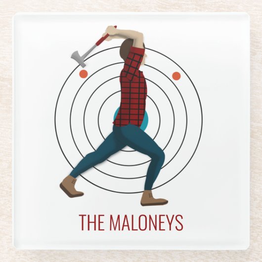 Ax Throwing Glazen Onderzetter (Voorkant)