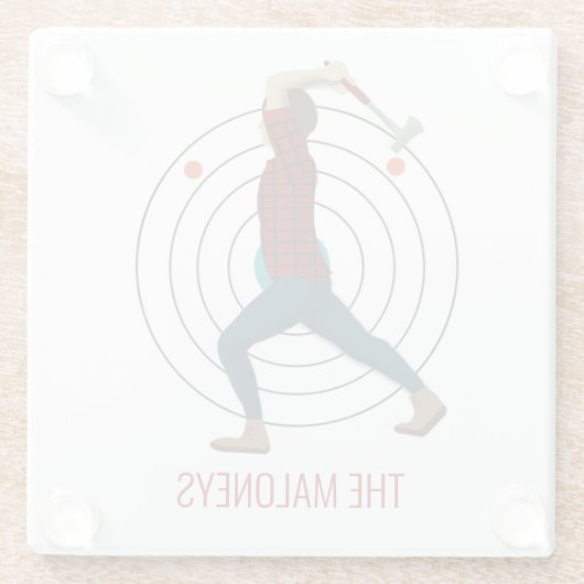 Ax Throwing Glazen Onderzetter (Achterkant)