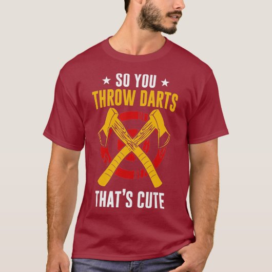Ax Throwing Hatchet Lumberjack Hobby Darts T-shirt (Voorkant)