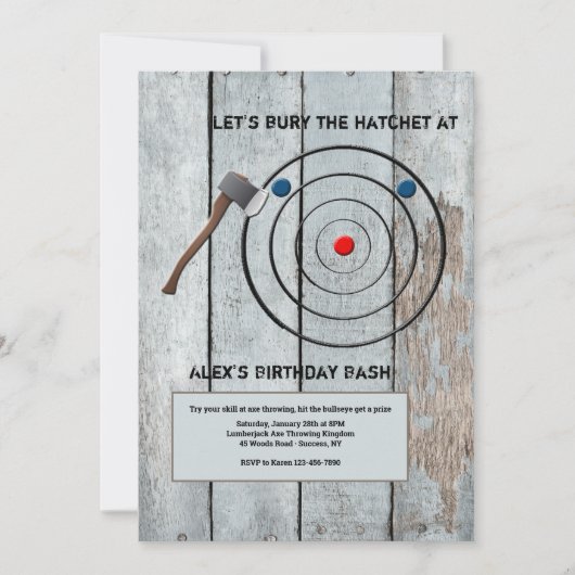 Ax Throwing Invitation Kaart (Voorkant)