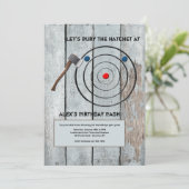 Ax Throwing Invitation Kaart (Staand voorkant)