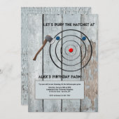 Ax Throwing Invitation Kaart (Voorkant / Achterkant)