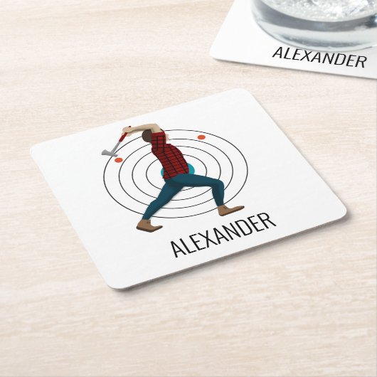 Ax Throwing Kartonnen Onderzetters (Schuin)