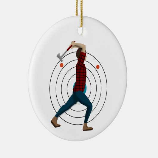 Ax Throwing Keramisch Ornament (Rechts)
