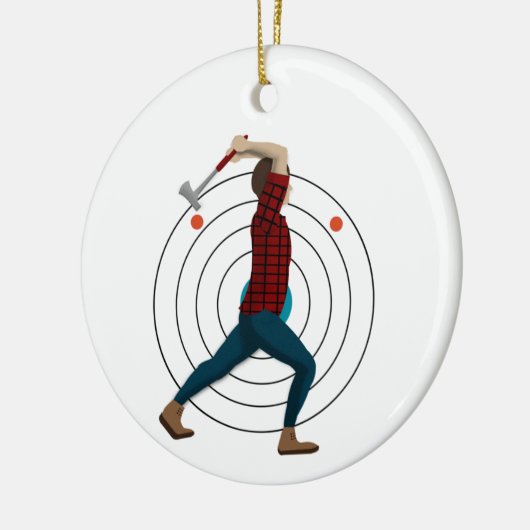 Ax Throwing Keramisch Ornament (Links)