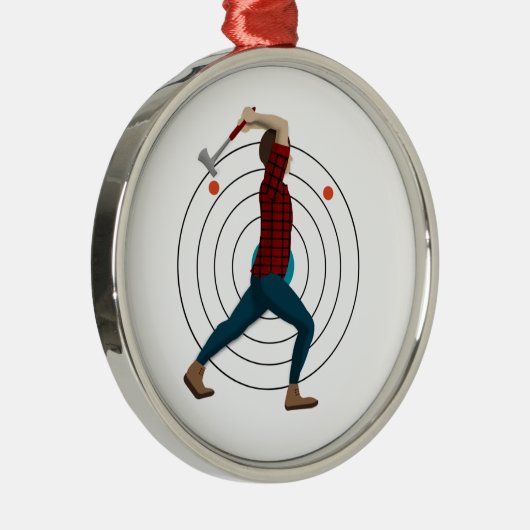 Ax Throwing Metalen Ornament (Rechts)