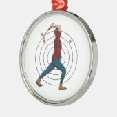 Ax Throwing Metalen Ornament (Links)