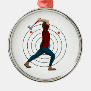 Ax Throwing Metalen Ornament