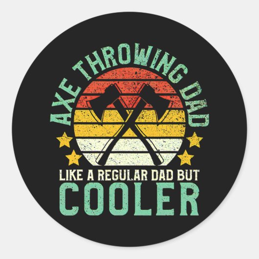  Ax Throwing Pap Vaderdag Ronde Sticker (Voorkant)