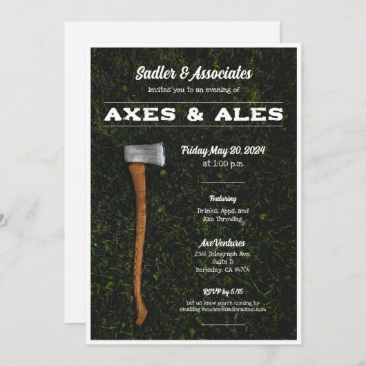 Ax Throwing Party Kaart (Voorkant / Achterkant)