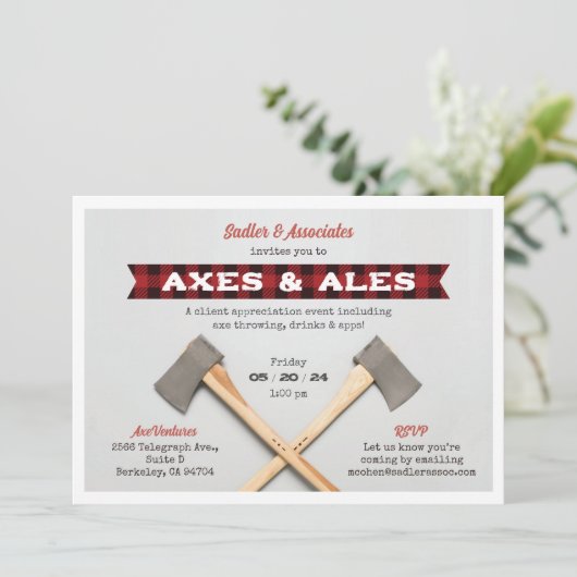 Ax Throwing Party Kaart (Staand voorkant)