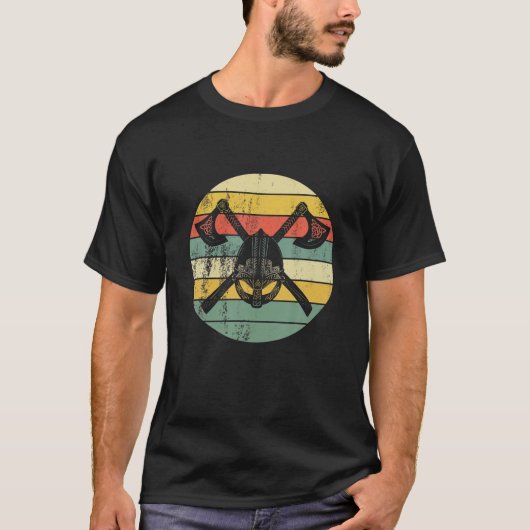 Ax Throwing Retro Crossed Hatchets T-shirt (Voorkant)