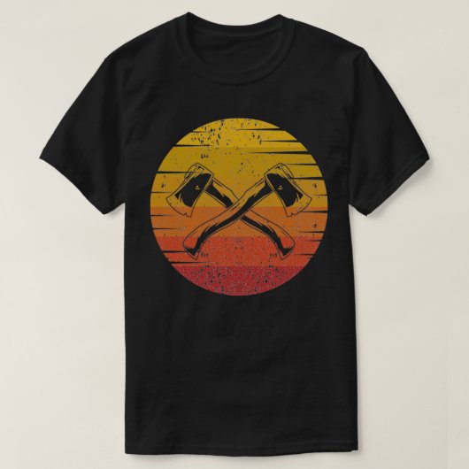 Ax Throwing Retro Sunset Ax Throwing Hatchett Lu T-shirt (Design voorkant)