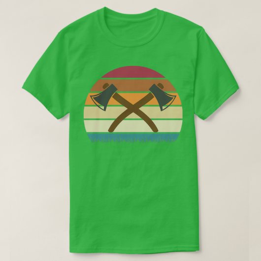 Ax Throwing Retro Sunset Dark 1 T-shirt (Design voorkant)