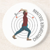 Ax Throwing Zandsteen Onderzetter (Voorkant)