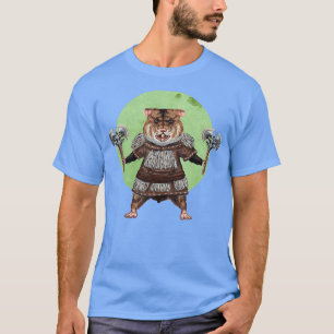 Ax Weilding Hamster in groen T-shirt