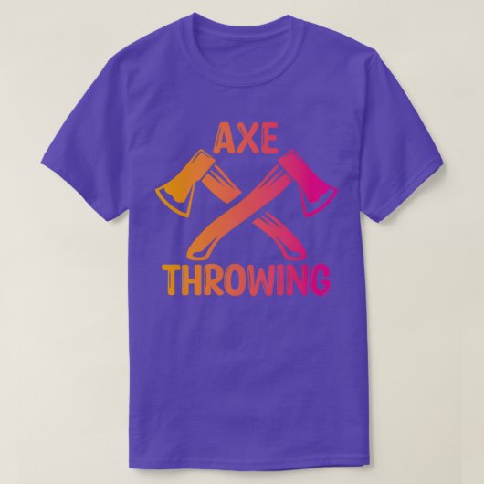 Ax-werptende X-schuifende lankovers Ax Throwing De T-shirt (Design voorkant)