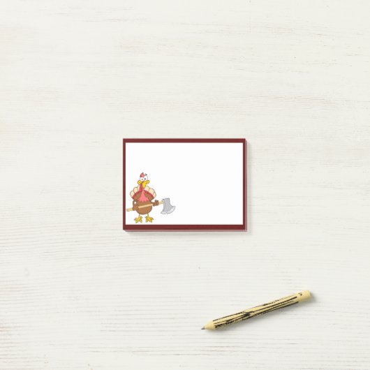 Ax-Wielding Turkije Post-it® Notes (Op bureau)