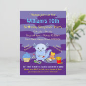 Axalotl Sleepover Birthday Kaart (Staand voorkant)