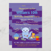 Axalotl Sleepover Birthday Kaart (Voorkant / Achterkant)