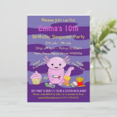 Axalotl Sleepover Party Invitation Kaart (Staand voorkant)