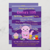 Axalotl Sleepover Party Invitation Kaart (Voorkant / Achterkant)