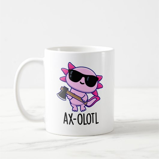 Axe-olotl Grappig dier Axolotl Pun Koffiemok (Links)