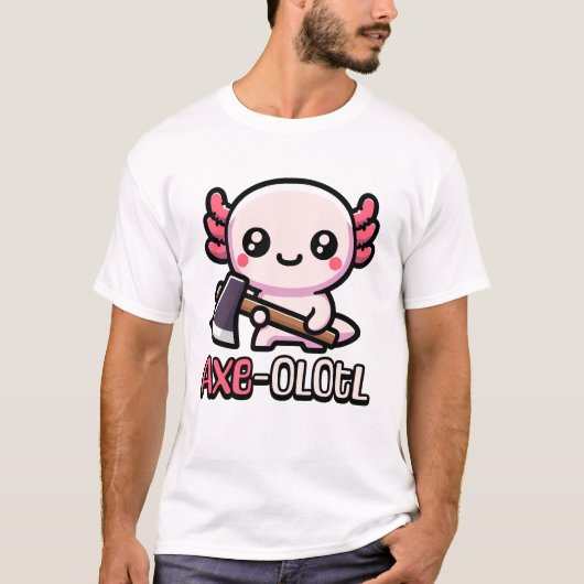 Axe-Olotl! Schattigee axolotl-pen T-shirt (Voorkant)