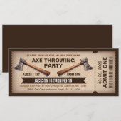 Axe Throwing Birthday Invitation Kaart (Voorkant / Achterkant)
